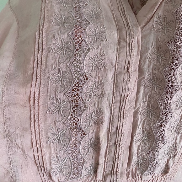 J. Jill powder pink semi sheer long sleeved blouse size XS - Picture 3 of 7